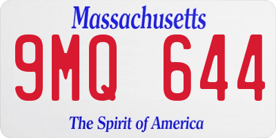 MA license plate 9MQ644