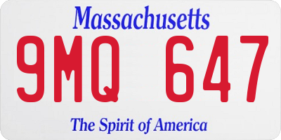 MA license plate 9MQ647