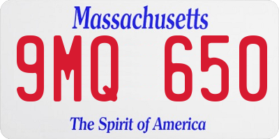 MA license plate 9MQ650