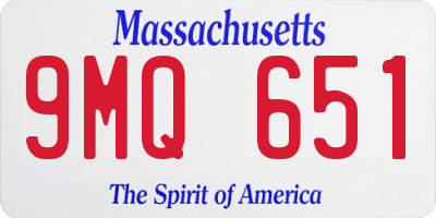 MA license plate 9MQ651