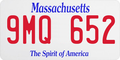 MA license plate 9MQ652
