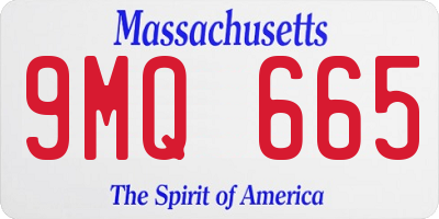MA license plate 9MQ665
