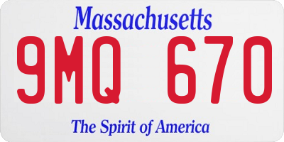 MA license plate 9MQ670