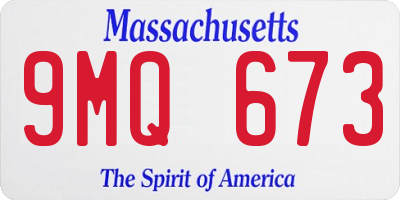 MA license plate 9MQ673