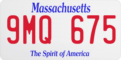 MA license plate 9MQ675