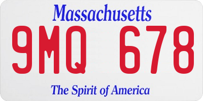 MA license plate 9MQ678
