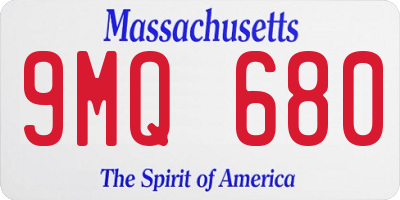 MA license plate 9MQ680