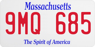 MA license plate 9MQ685