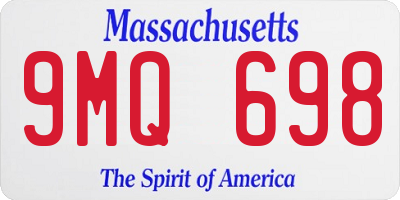 MA license plate 9MQ698