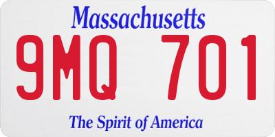 MA license plate 9MQ701