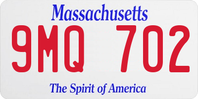 MA license plate 9MQ702