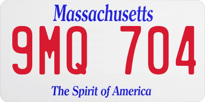 MA license plate 9MQ704