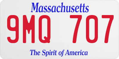 MA license plate 9MQ707