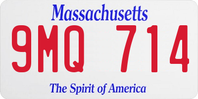 MA license plate 9MQ714