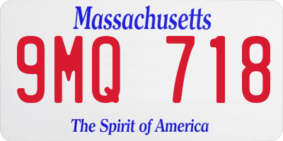 MA license plate 9MQ718