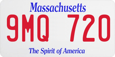 MA license plate 9MQ720