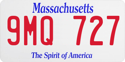 MA license plate 9MQ727