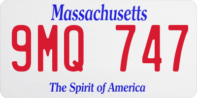 MA license plate 9MQ747