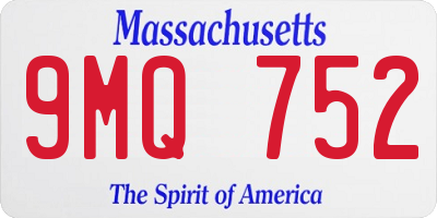 MA license plate 9MQ752