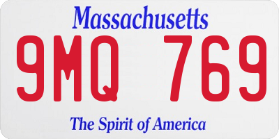 MA license plate 9MQ769