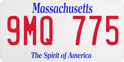 MA license plate 9MQ775