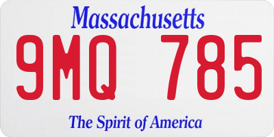 MA license plate 9MQ785
