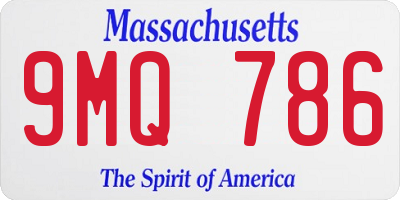 MA license plate 9MQ786