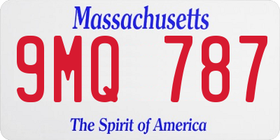 MA license plate 9MQ787