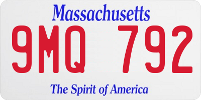 MA license plate 9MQ792