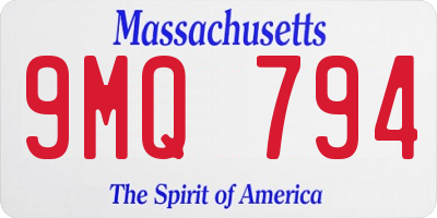 MA license plate 9MQ794