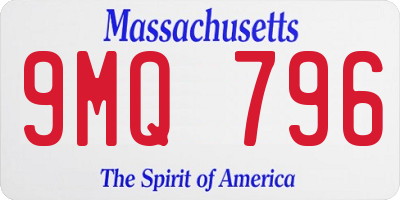 MA license plate 9MQ796