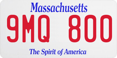 MA license plate 9MQ800