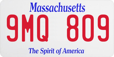 MA license plate 9MQ809