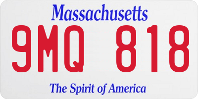 MA license plate 9MQ818