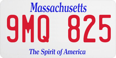 MA license plate 9MQ825