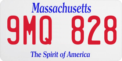 MA license plate 9MQ828