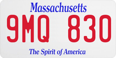 MA license plate 9MQ830