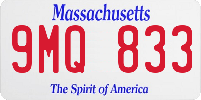 MA license plate 9MQ833