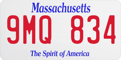 MA license plate 9MQ834