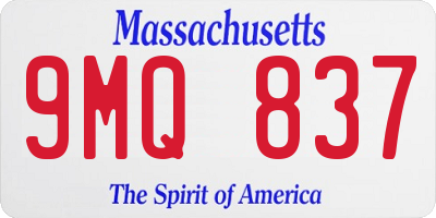 MA license plate 9MQ837