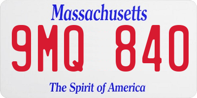 MA license plate 9MQ840