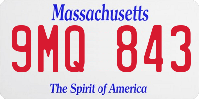 MA license plate 9MQ843