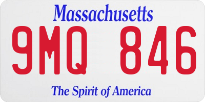 MA license plate 9MQ846