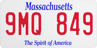 MA license plate 9MQ849