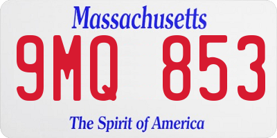 MA license plate 9MQ853