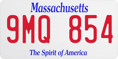 MA license plate 9MQ854