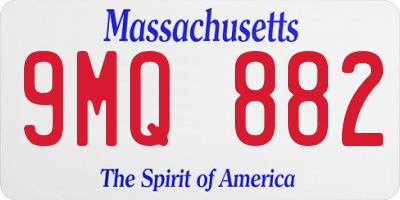 MA license plate 9MQ882