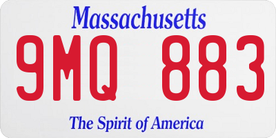 MA license plate 9MQ883