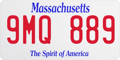 MA license plate 9MQ889
