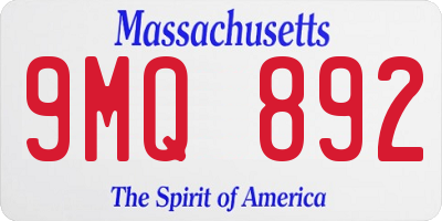 MA license plate 9MQ892